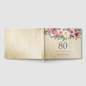 金ゴールドホワイトローズフローラ80th誕生日ゲストブック ゲストブック (全面)