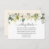 金ゴールドホワイトローズ結婚詳細 出欠カード (正面/裏面)