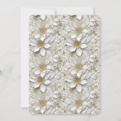 金ゴールドホワイトロータスフラワーズブライダルシャワー 招待状 (裏面)