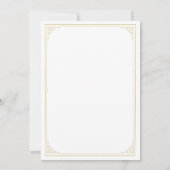 金ゴールドホワイトヴィンテージムスリム結婚ズニカ 招待状 (裏面)