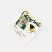 金ゴールドホワイト写真卒業クラス2022 スタンダードカクテルナプキン (角)