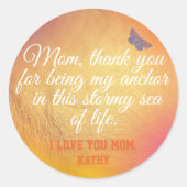 金ゴールドホワイト引用文かわいいユニークマモダンザーズの日 ラウンドシール (正面)