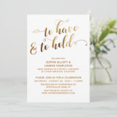 金ゴールドホワイト持ってポストのイベントを保持結婚する 招待状 (スタンド正面)