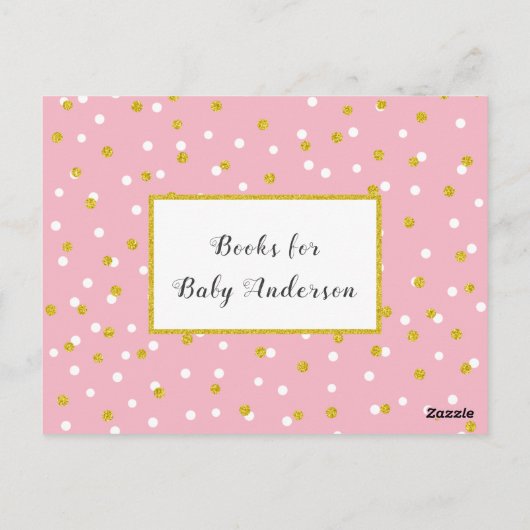 金ゴールドホワイト紙吹雪ブック(ベビー+カスタムカラー) ポストカード (裏面)