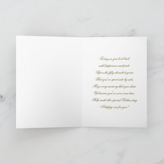 金ゴールドホワイト結婚50周年記念 カード (内部)