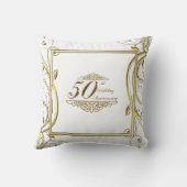 金ゴールドホワイト結婚50周年記念 クッション (裏面)