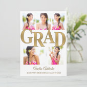 金ゴールドホワイト5フォトグラードパーティー 招待状 (スタンド正面)