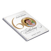 金ゴールドホワイト60誕生日書道ゲストブック ノートブック (右側)