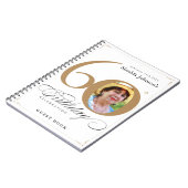 金ゴールドホワイト60誕生日書道ゲストブック ノートブック (左側)