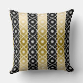 金ゴールドホワイト&ブラックストライプクローバー幾何学模様 クッション (裏面)