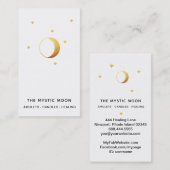 *~*金ゴールドホワイト – 月の星神秘的な月ルナ 名刺 (正面/裏面)