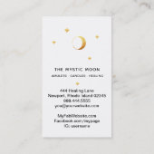 *~*金ゴールドホワイト – 月の星神秘的な月ルナ 名刺 (裏面)