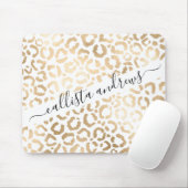 金ゴールドホワエレガントイトレオパードチーターアニマルプリント マウスパッド (マウス)