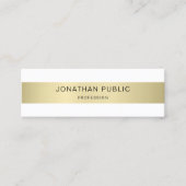 金ゴールドホワエレガントイモダンシンプルテンプレートシック スキニー名刺 (正面)
