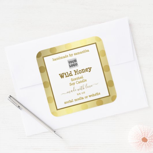 金ゴールドホワカスタムイト製品の包装ラベル スクエアシール (封筒)