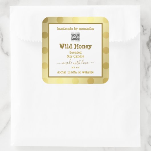 金ゴールドホワカスタムイト製品の包装ラベル スクエアシール (バッグ)