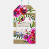 金ゴールドホワストライプイはっきりしたトグラムフローラシック ギフトタグ (裏面)