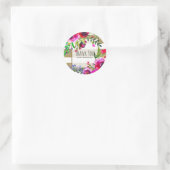 金ゴールドホワストライプイはっきりしたトグラムフローラブライダルシャワー ラウンドシール (バッグ)