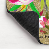 金ゴールドホワストライプイはっきりしたトグラムフローラ植物学 マウスパッド (コーナー)