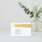 金ゴールドホワモダンイエレガントシンプルテンプレートルクセ 名刺 (スタンド正面)