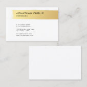 金ゴールドホワモダンイエレガントシンプルテンプレートルクセ 名刺 (正面/裏面)