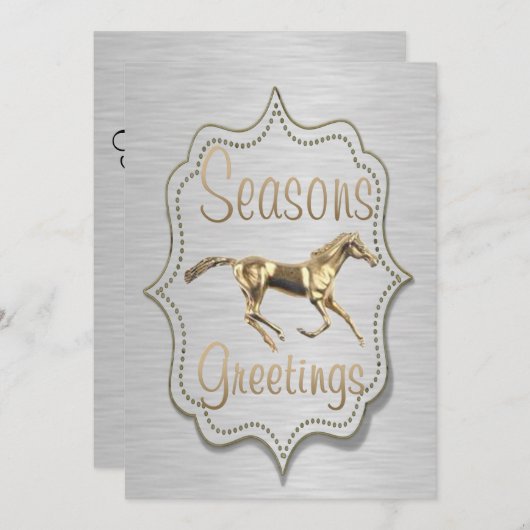 金ゴールドホースオンシルバーウエスタンホリデイ 招待状 (正面/裏面)