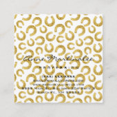 金ゴールドホースシューズグッドラックプロフェッショナル スクエア名刺 (裏面)