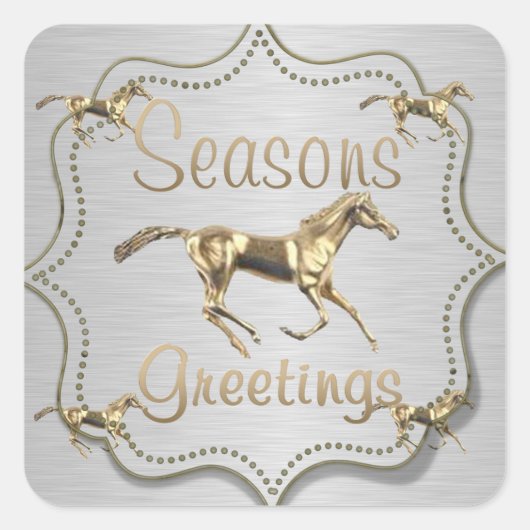 金ゴールドホースホリデイ スクエアシール (正面)