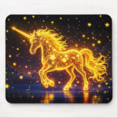 金ゴールドホースホーン妖精の夜の宇宙空 マウスパッド (正面)