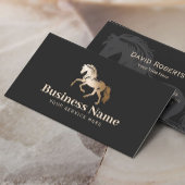 金ゴールドホースロゴエクエストランポニークラブダークウマ科の 名刺