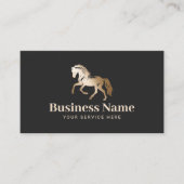 金ゴールドホースロゴエクエストランポニークラブダークウマ科の 名刺 (正面)