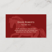 金ゴールドホースロゴエクエストランポニークラブレッドウマ科の 名刺 (裏面)