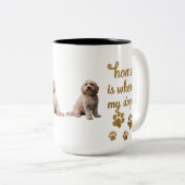 金ゴールドホームは私の犬がマグである場所 – ルクセンドッグ恋人 ツートーンマグカップ (正面右)