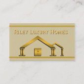 金ゴールドホームアイコンスタッコ建物と建築 名刺 (正面)
