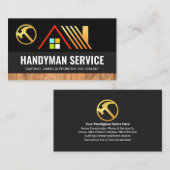 金ゴールドホームオングレーレイヤーウッドグレイン 名刺 (正面/裏面)