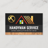 金ゴールドホームオングレーレイヤーウッドグレイン 名刺 (正面)