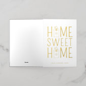 金ゴールドホームスイートホームニューホームオーナーリアルティ 箔グリーティングカード (外側レイダウン)