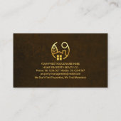 金ゴールドホームスタイリッシュ鍵ブラウングランジ 名刺 (裏面)