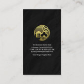 金ゴールドホームルーフトップグラナイト建物建築 名刺 (裏面)