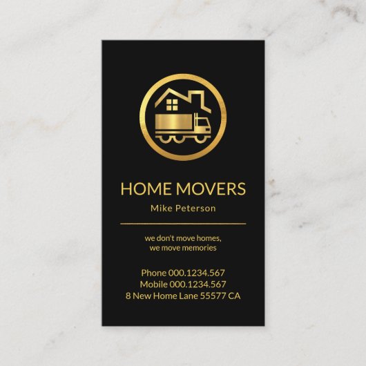 金ゴールドホームルーフトップ移動 名刺 (正面)