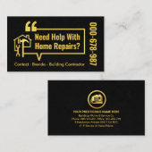 金ゴールドホーム修復バブルスピーチ 名刺 (正面/裏面)