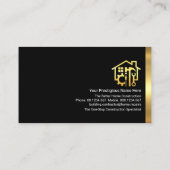 金ゴールドホーム建築ツールフレーム 名刺 (裏面)