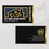 金ゴールドホーム建築ツールフレーム 名刺 (正面/裏面)