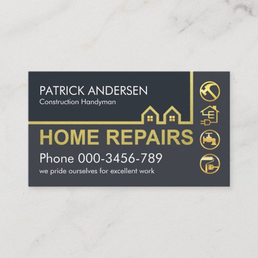 金ゴールドホーム建築縁ど横面図 名刺 (正面)