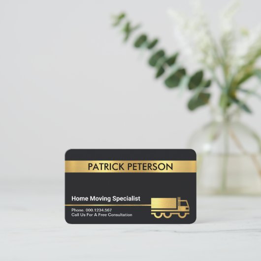 金ゴールドホーム移動サービス輸送 名刺 (スタンド正面)