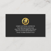 金ゴールドホーム電気アイコン電源ライン 名刺 (裏面)