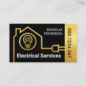 金ゴールドホーム電気回路プラグ 名刺 (正面)