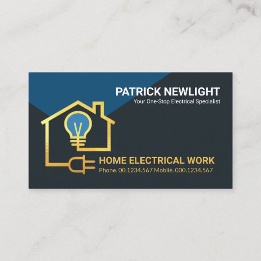 金ゴールドホーム電気配線回路 名刺 (正面)