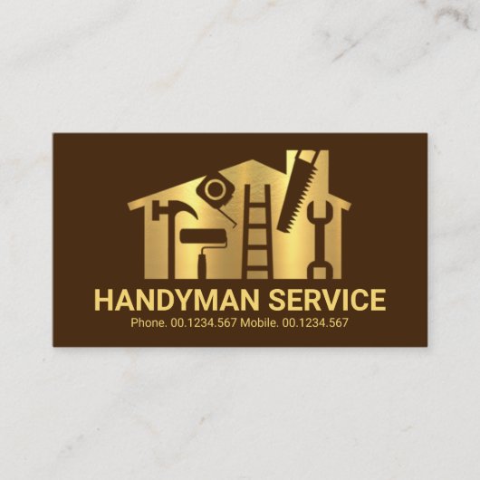 金ゴールドホームHandyman Tools Builder 名刺 (正面)
