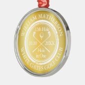 金ゴールドホールインワンクラシックパーソナライズされたゴルフ メタルオーナメント (左)